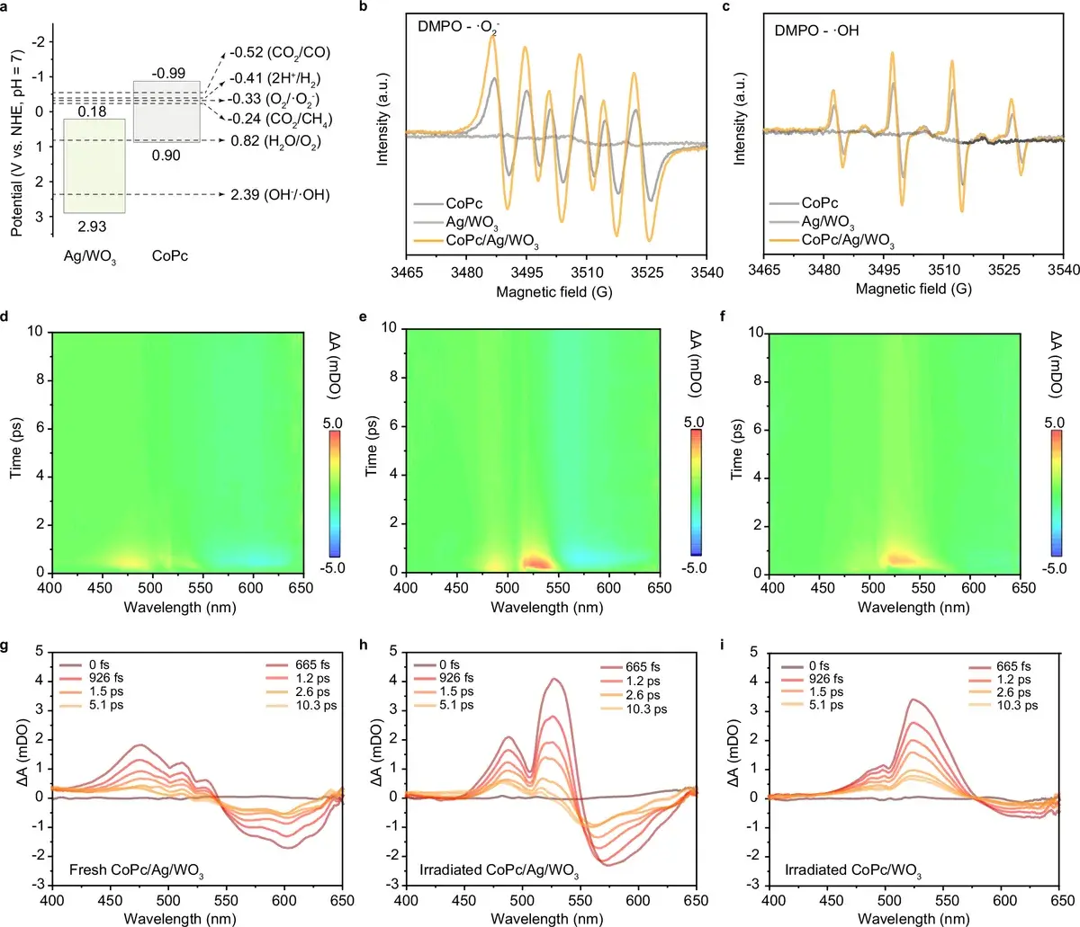 Catalyst mechanism: band structure, ESR spectroscopy, and charge transfer dynamics